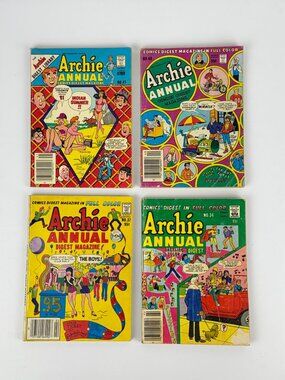 Archie Annual Digest Magazine #34 #37 #40 #41 Vintage Riverdale Comic Bundle